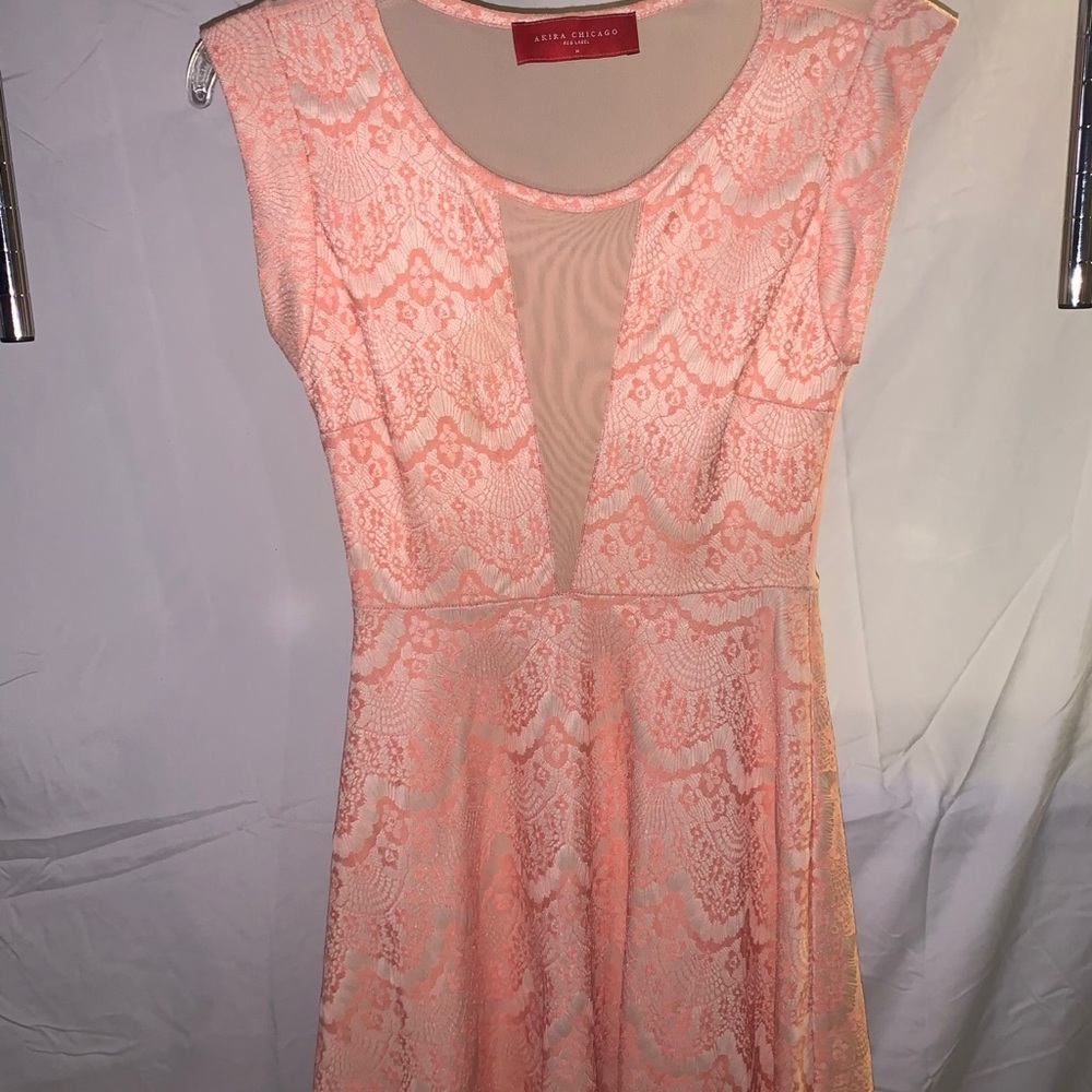 Akira Chicago coral lace dress